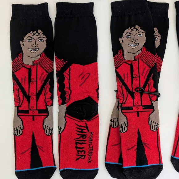 3 Pairs NEW Michael Jackson Thriller Socks UNISEX 1980s Pop Culture 80s 90s MJ - Picture 8 of 9
